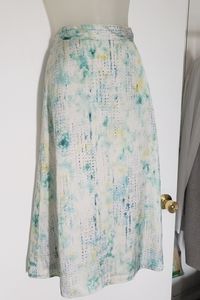 Ellie Mea sample skirt,water colours,silky,linned,pockets Sm